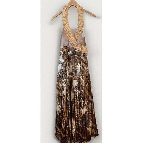Y2K XL Prom Dress Whimsigoth Maxi Woodland Forest Fairy Grunge Animal Print.  Gg - Picture 1 of 10